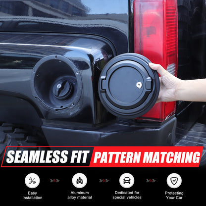 Alloy Locking Fuel Door Black Gas Tank Cap Cover Lock Key For Hummer H3 2005-09 6
