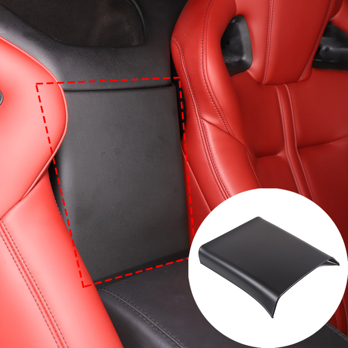 Matte Black ABS Center Conosle Back Trim Cover For Jaguar F-TYPE Coupe 2013-2024 1