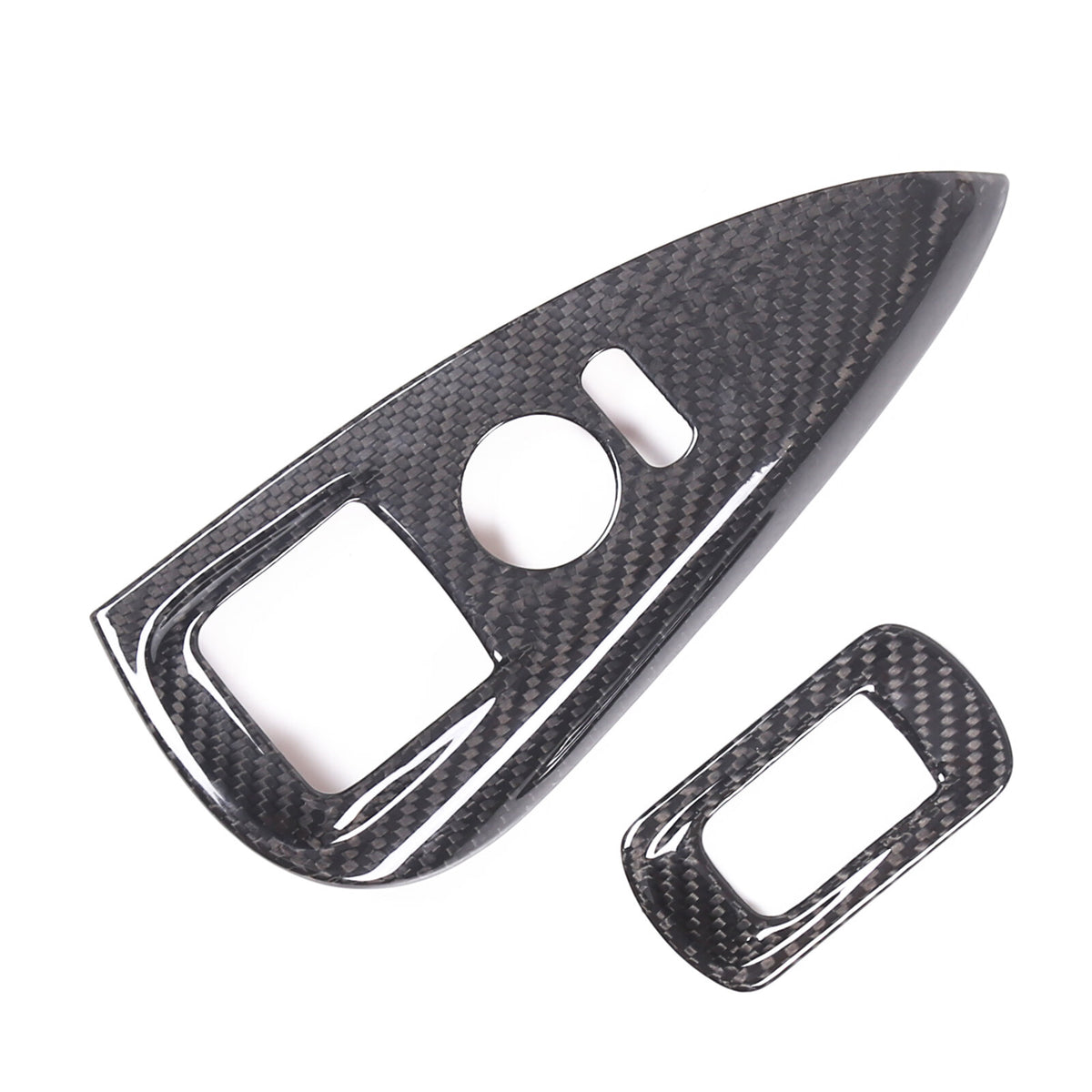 Real Carbon Fiber Door Armrest Window Lift Trim Cover For C6 Corvette 2005-13 12