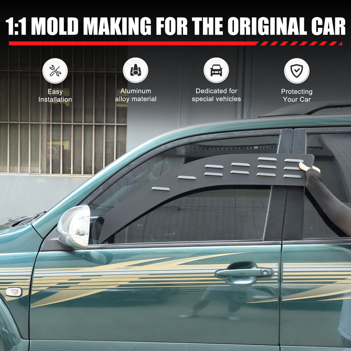 Front Ventilation Window Louver Shutter Trim for Toyota Prado/Lexus GX 03-09 US 6