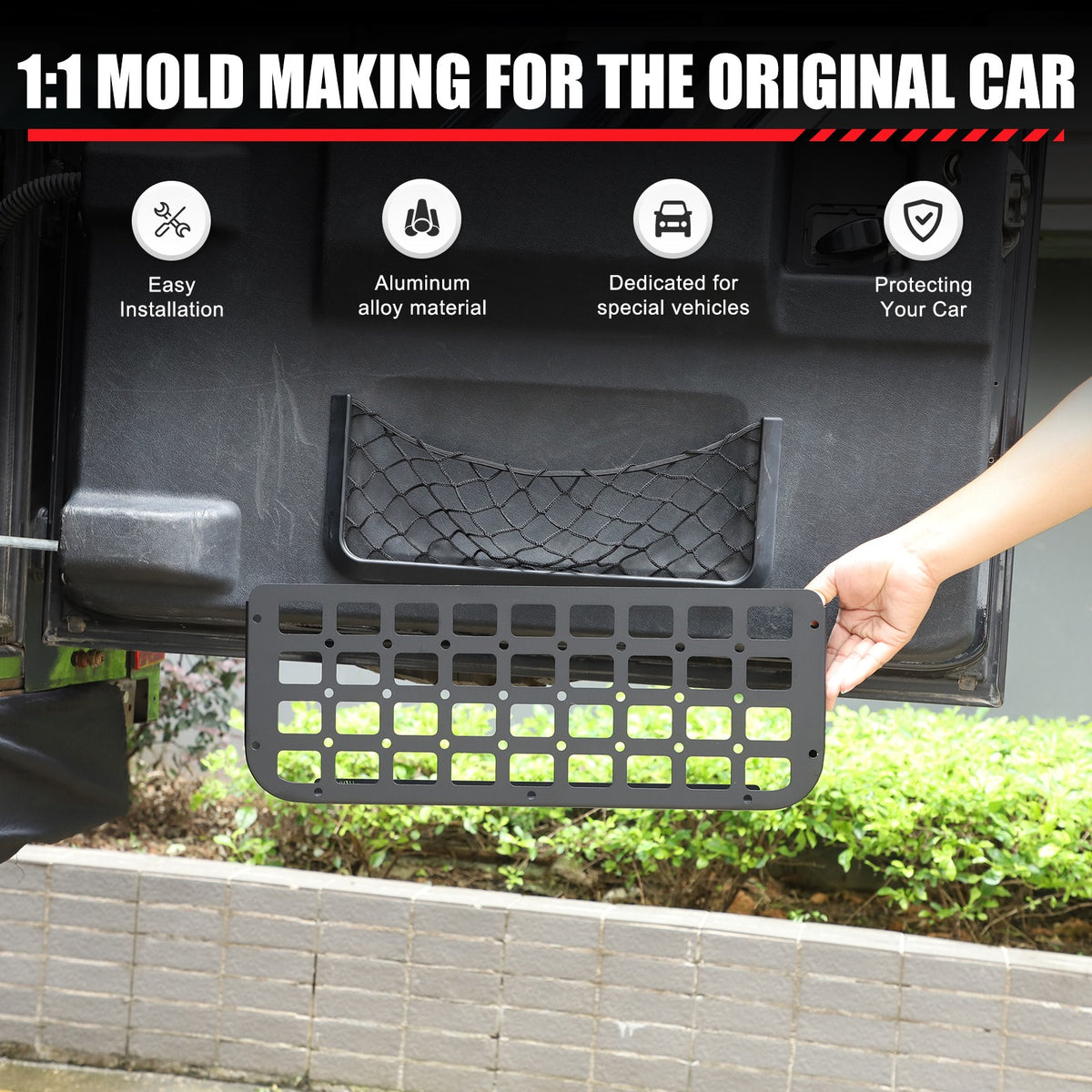 Tailgate Molle Panel Storage Basket For Land Rover Defender L316 2004-2018 31