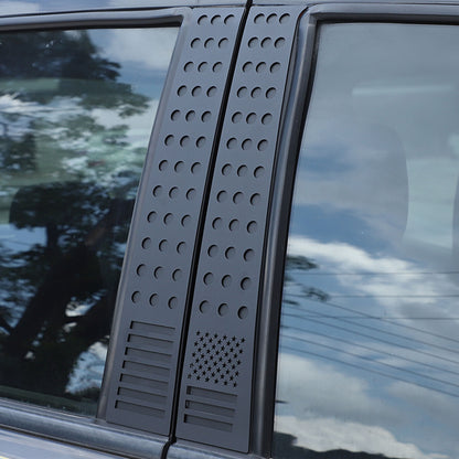 4PCS Black Window Center Pillar Panel Trim Cover (US Flag) For Ford Ranger 15-21 9