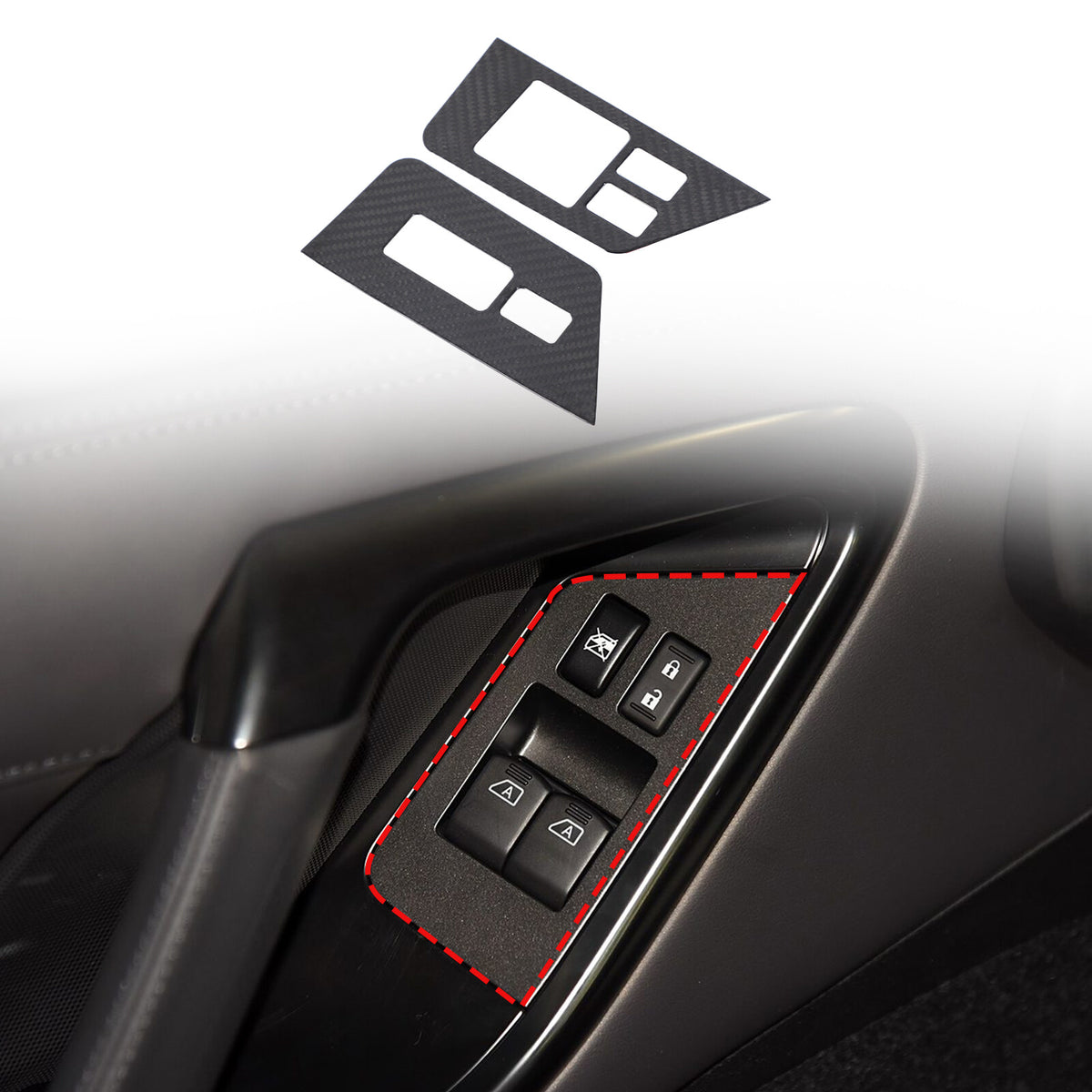 Real Carbon Fiber Window Lift Switch Button Trim For Nissan GTR R35 2008-2016 7