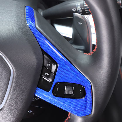 Real Carbon Fiber Steering Wheel Button Trim Cover For Corvette C8 2020-2026 - Variants 1-5 29