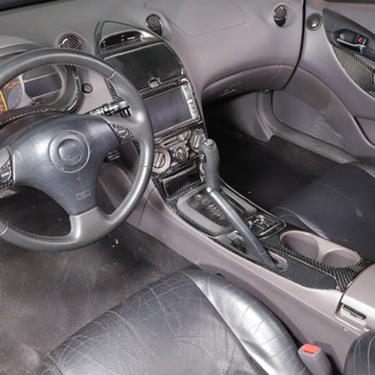 Soft Carbon Fiber Full Center Console Kit Cover Trim For Toyota Celica 2000-2005 6