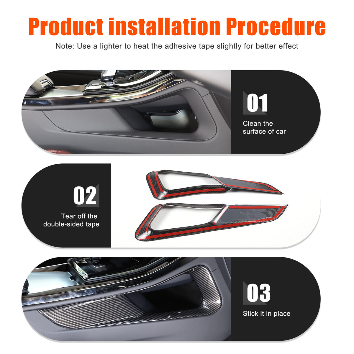 ABS Carbon Fiber Center Console Gear Shift Strip Trim For Range Rover Sport 23+ 3