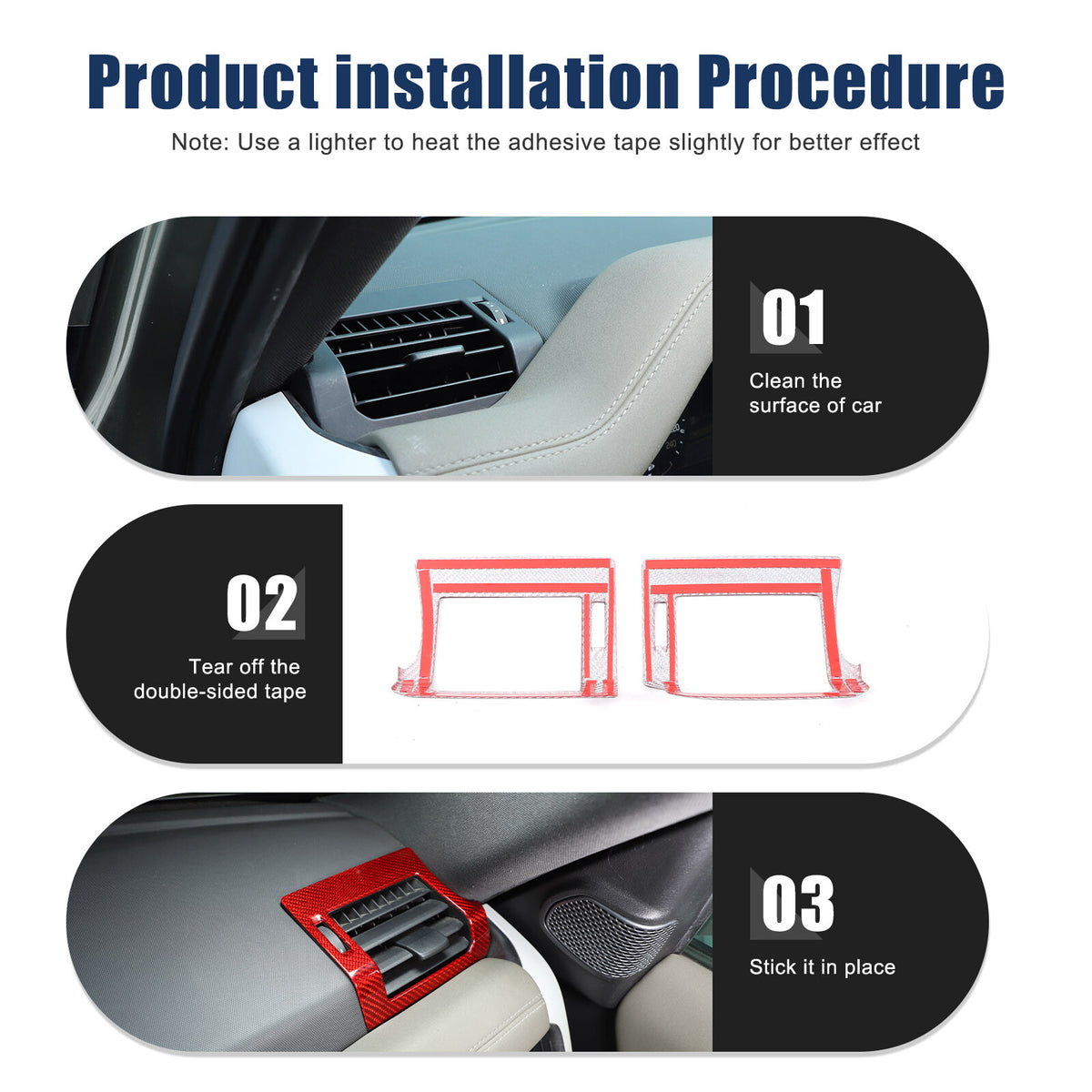 Red Real Carbon Fiber Air Vent Outlet Cover Trim For LR Defender L663 2020-24 15