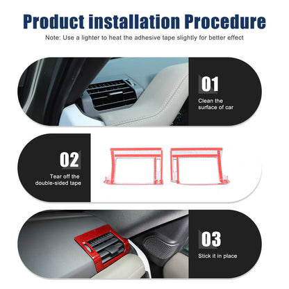 Red Real Carbon Fiber Air Vent Outlet Cover Trim For LR Defender L663 2020-24 15