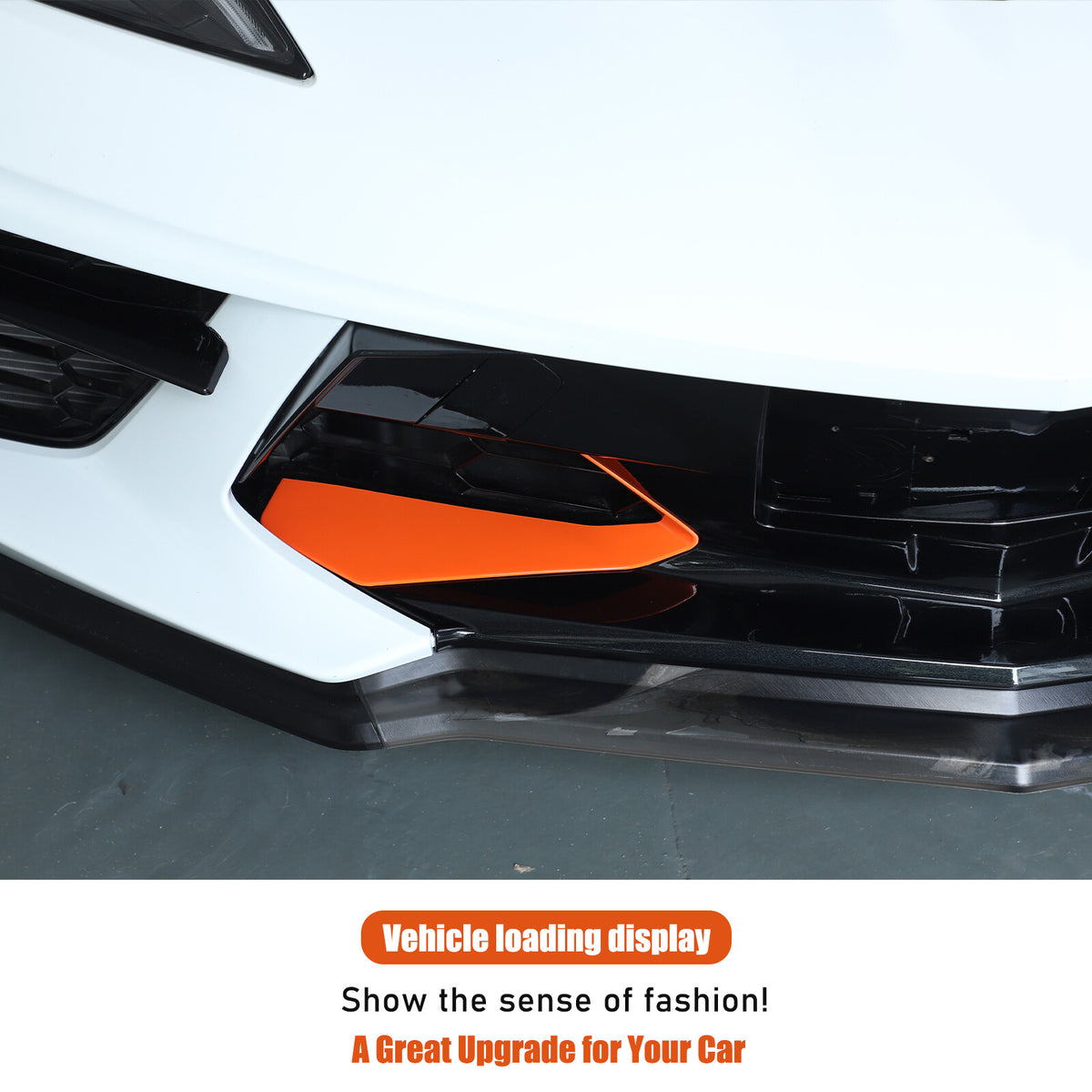 Orange ABS Front Grille Trim Frame Cover For Corvette C8 2020+ US 13