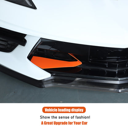 Orange ABS Front Grille Trim Frame Cover For Corvette C8 2020+ US 13