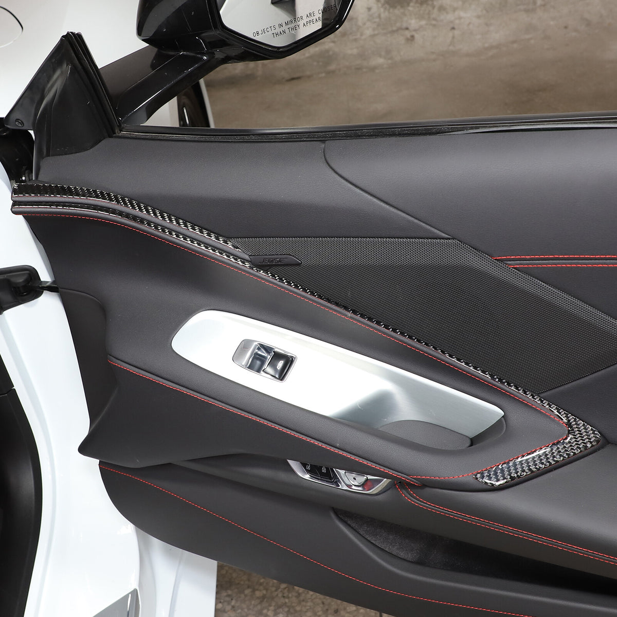 Real Carbon Fiber Interior Inner Door Strip Trim Cover For Corvette C8 2020-2026 7