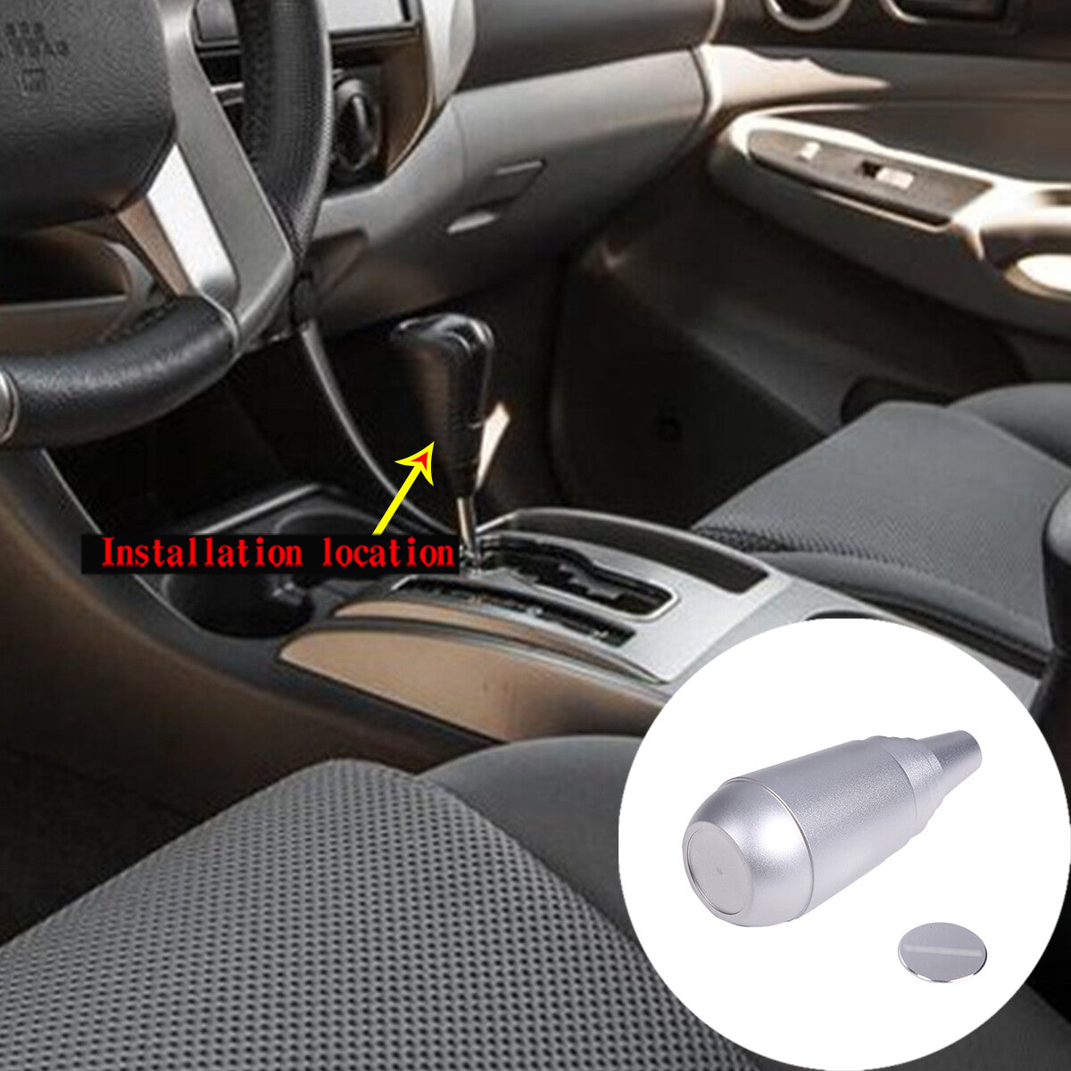 Silver Alloy Auto Car Manual Gear Lever Shift Knob Head For Toyota Tacoma 11-15 3