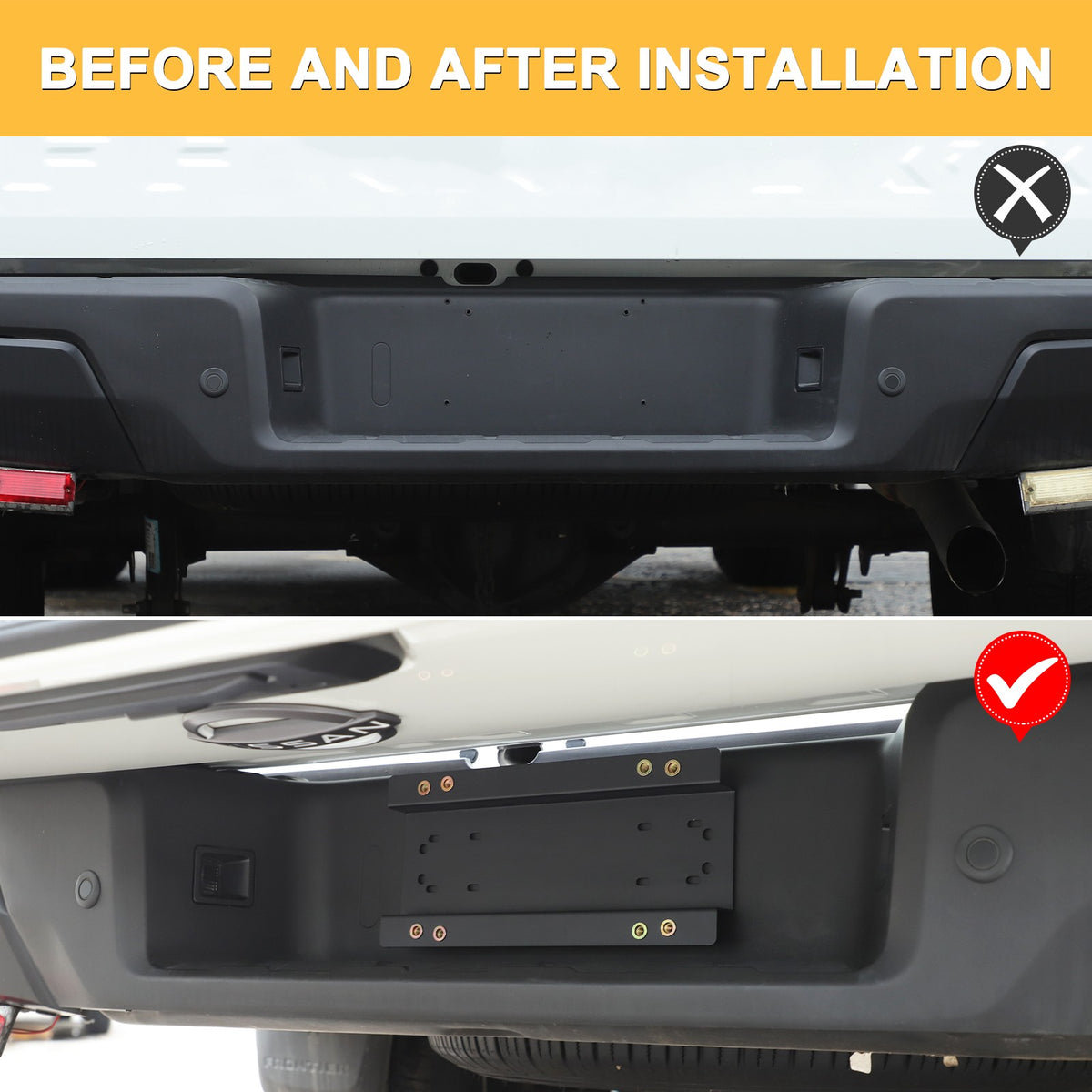 Carbon Steel Front License Plate Frame Trim For Nissan Frontier 22+ (US Version) 23