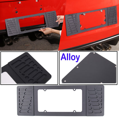 For Corvette C6 2005-13 Rear license plate Black Auminum Alloy filler Frame Trim 1