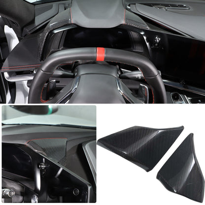 Carbon Fiber Dashboard Cover Side Instrument Hood Panel For C8 Corvette 20-25 US 2