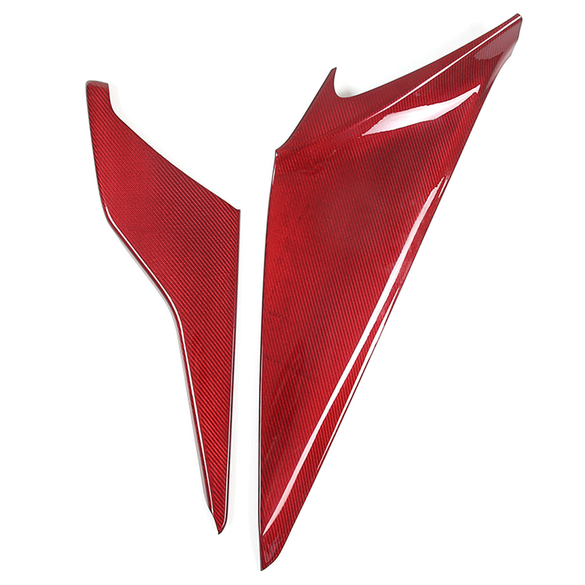 Red Real Carbon Fiber Center Console Side Knee Pad Trim For Corvette C8 2020-25 15