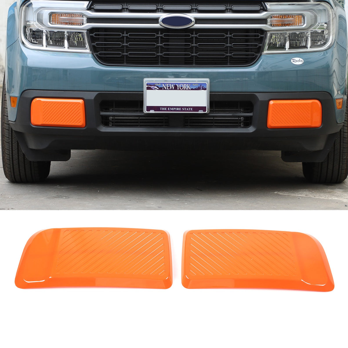 Orange ABS Front Bumper Side Trim Cover For Ford Maverick 2022-2024 US 20