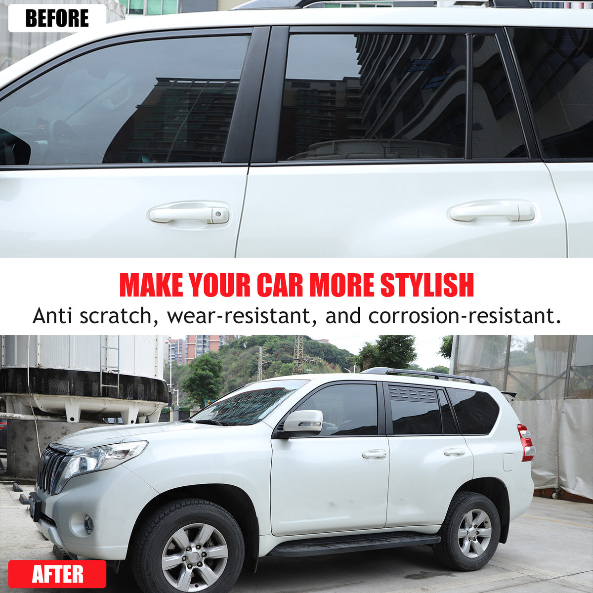 Black Alloy Door Window Air Vents Screens For Toyota Land Cruiser Prado 10-23 10
