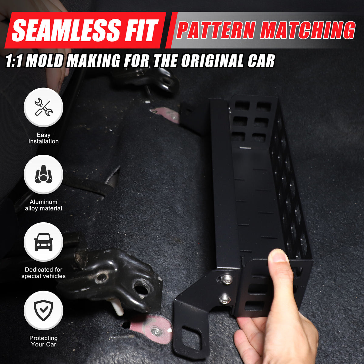 Aluminum Alloy Under Seat Storage Basket Tray For Toyota Tacoma 2016-2022 19