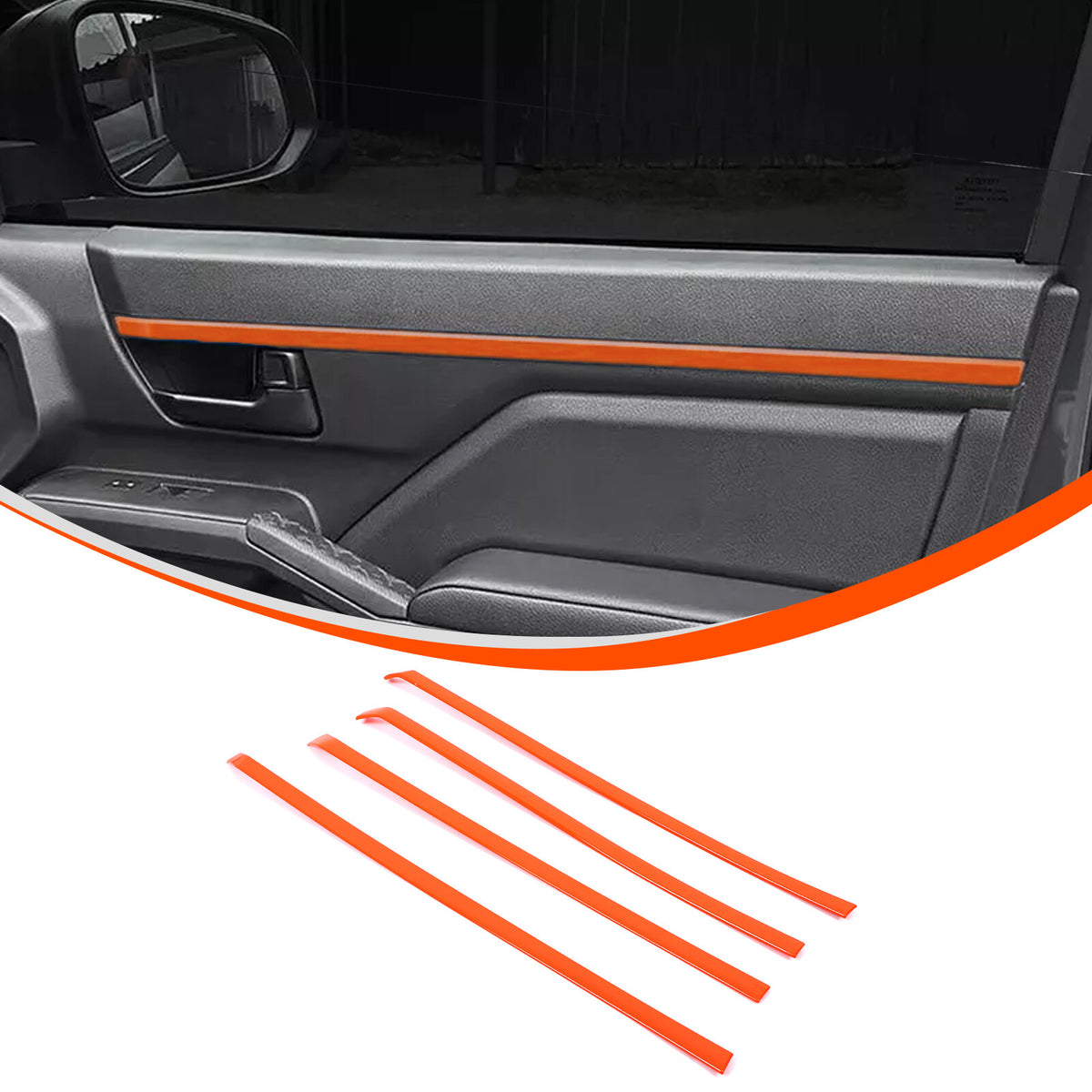 Orange ABS Interior Inner Door Panel Trim Strip For Toyota Tacoma 2024+ 2