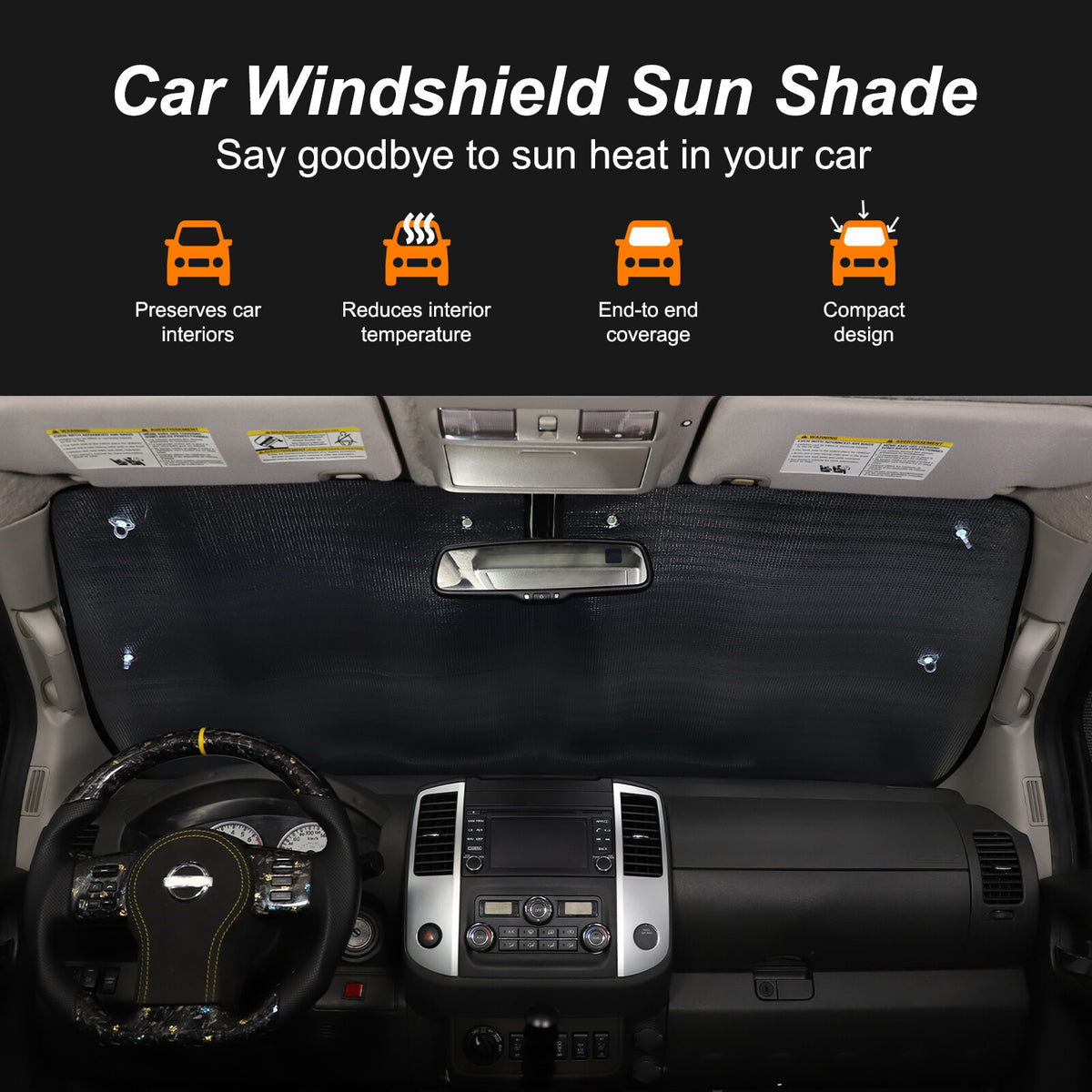Car Sun Shade Windshield Window Cover For Nissan Frontier King Cab 13-21 US 19