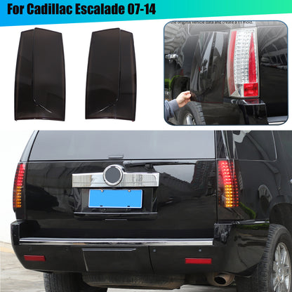 Gray Smoked ABS Taillight Blackened Shell Trim For Cadillac Escalade 2007-2014 1