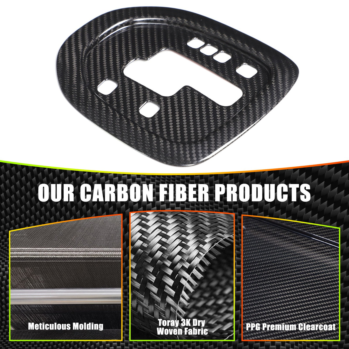 Real Carbon Fiber Gear Shift Panel Trim For Pontiac G8 AT 2008-2009 9