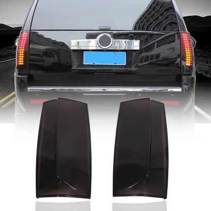 Gray Smoked ABS Taillight Blackened Shell Trim For Cadillac Escalade 2007-2014 7