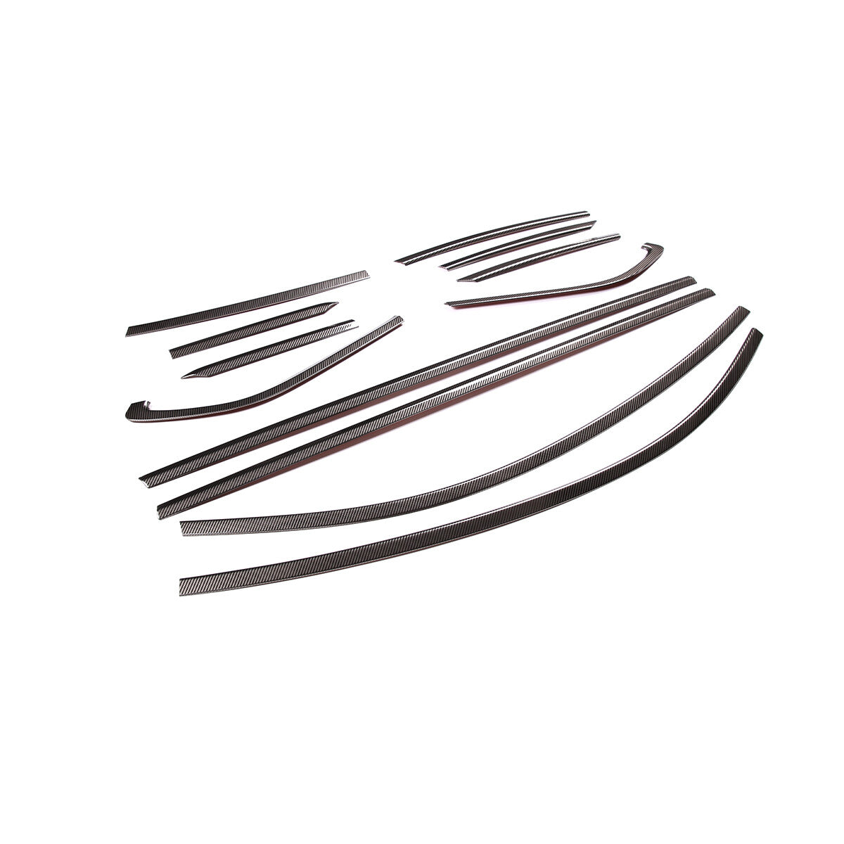 12pcs Steel Carbon fiber Window Strip Cover Trim For Toyota Subaru BRZ 2022-2023 11