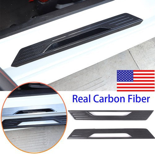 Real Carbon Fiber Scuff Plate Door Sill Cover Protector For Corvette C8 2020-26 1