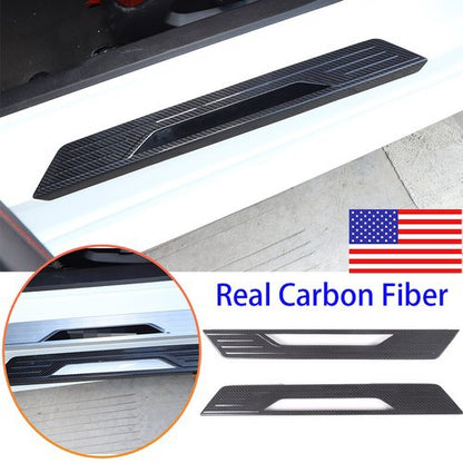 Real Carbon Fiber Scuff Plate Door Sill Cover Protector For Corvette C8 2020-26 1
