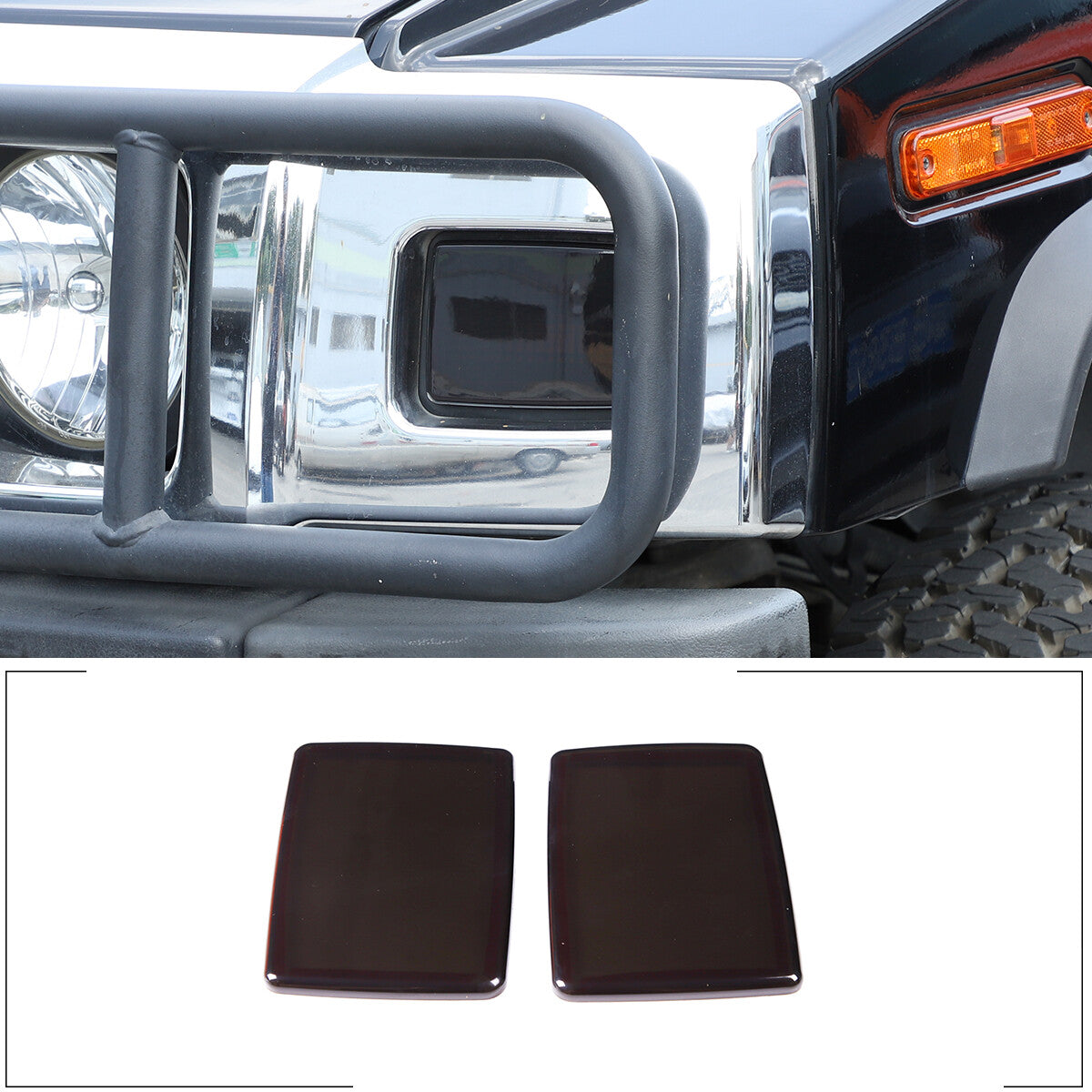 18pcs Smoked Front Rear Side Tail Light Roof Light Trim Cover For Hummer H2 3