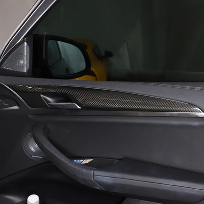 Real Dry Carbon Fiber Interior Door Panel Trim For BMW X3 G01 X4 G02 2018-2024 6