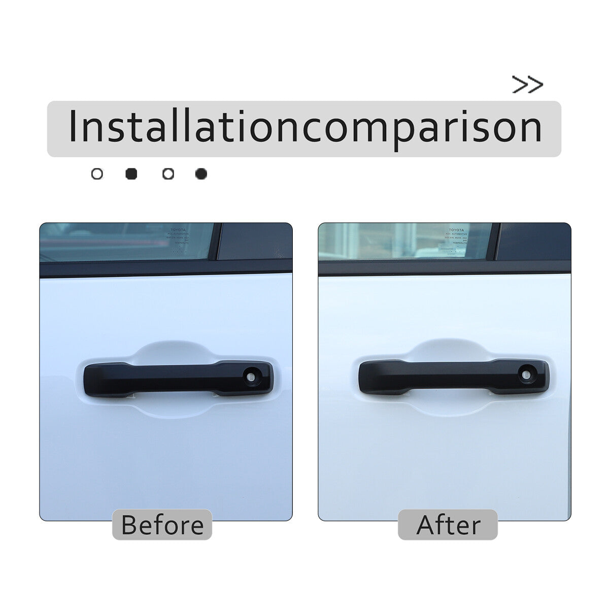 Matte Black Mirror Covers +Door Handle Cover Kit For Toyota Tundra 2022 11