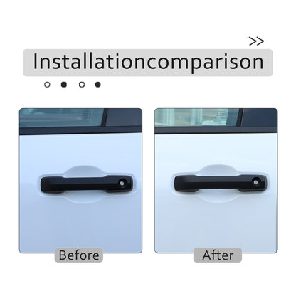Matte Black Mirror Covers +Door Handle Cover Kit For Toyota Tundra 2022 11