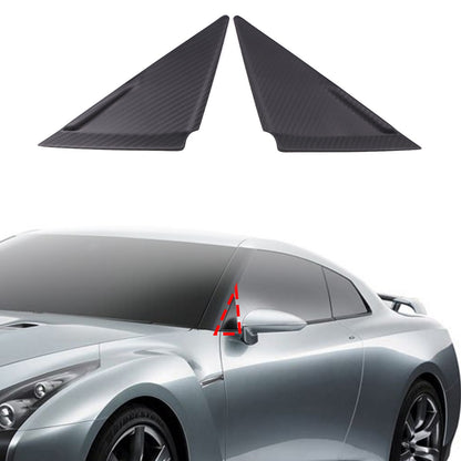 Matte Real Carbon Fiber Front A-Pillar Triangle Trim For Nissan GTR R35 2008-16 1