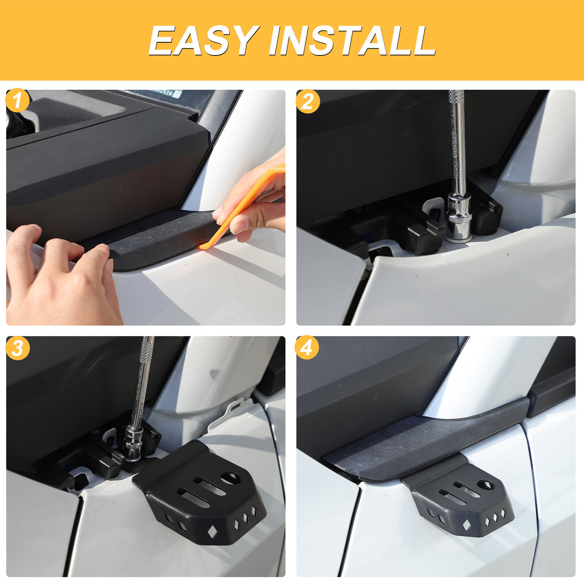 Hood Hinge A-Pillar LED Light Bracket Mount For Toyota Land Cruiser LC250 2024+ 10