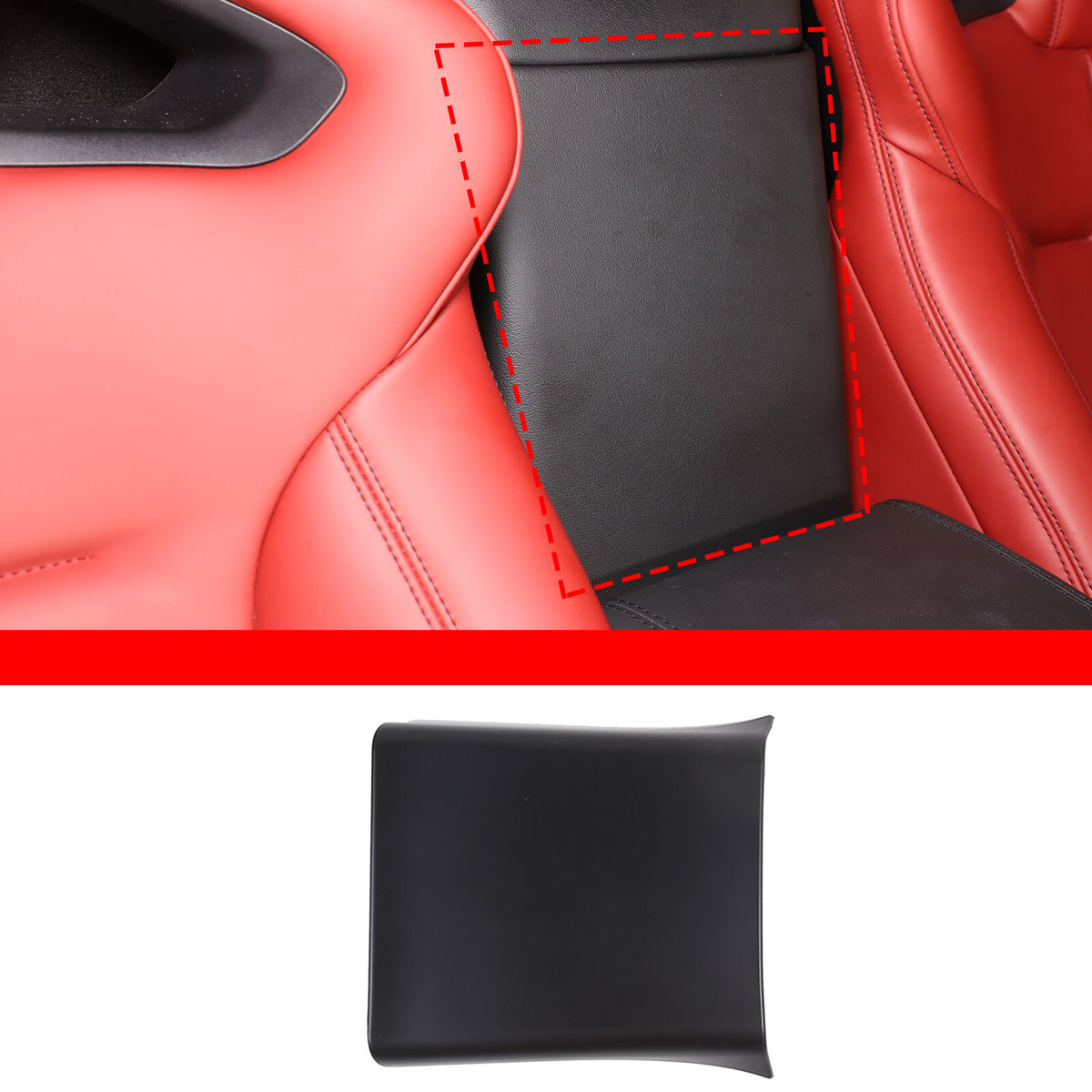 Matte Black ABS Center Conosle Back Trim Cover For Jaguar F-TYPE Coupe 2013-2024 2