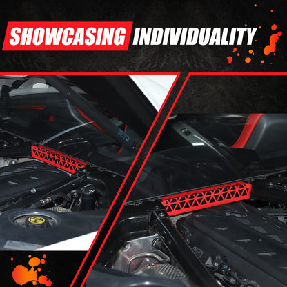 Red Aluminum Engine Bay Strut Bar Connecting Trim Cover For Corvette C8 2020+ 8