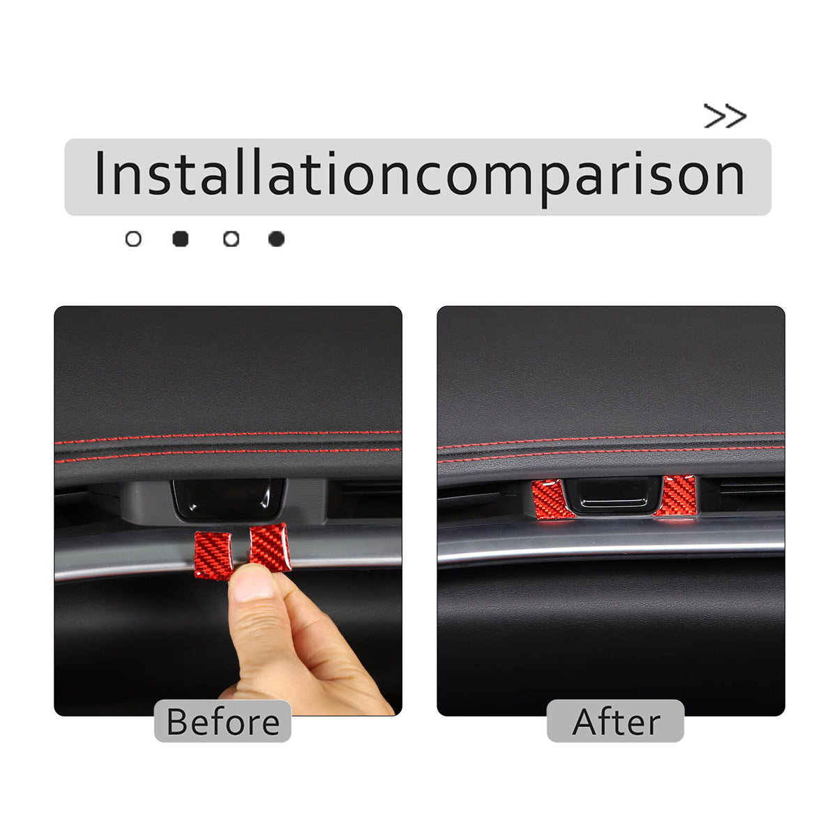 Red Soft Carbon Fiber Interior Decor Trim Kit Cover Set For Corvette C8 20-25 159