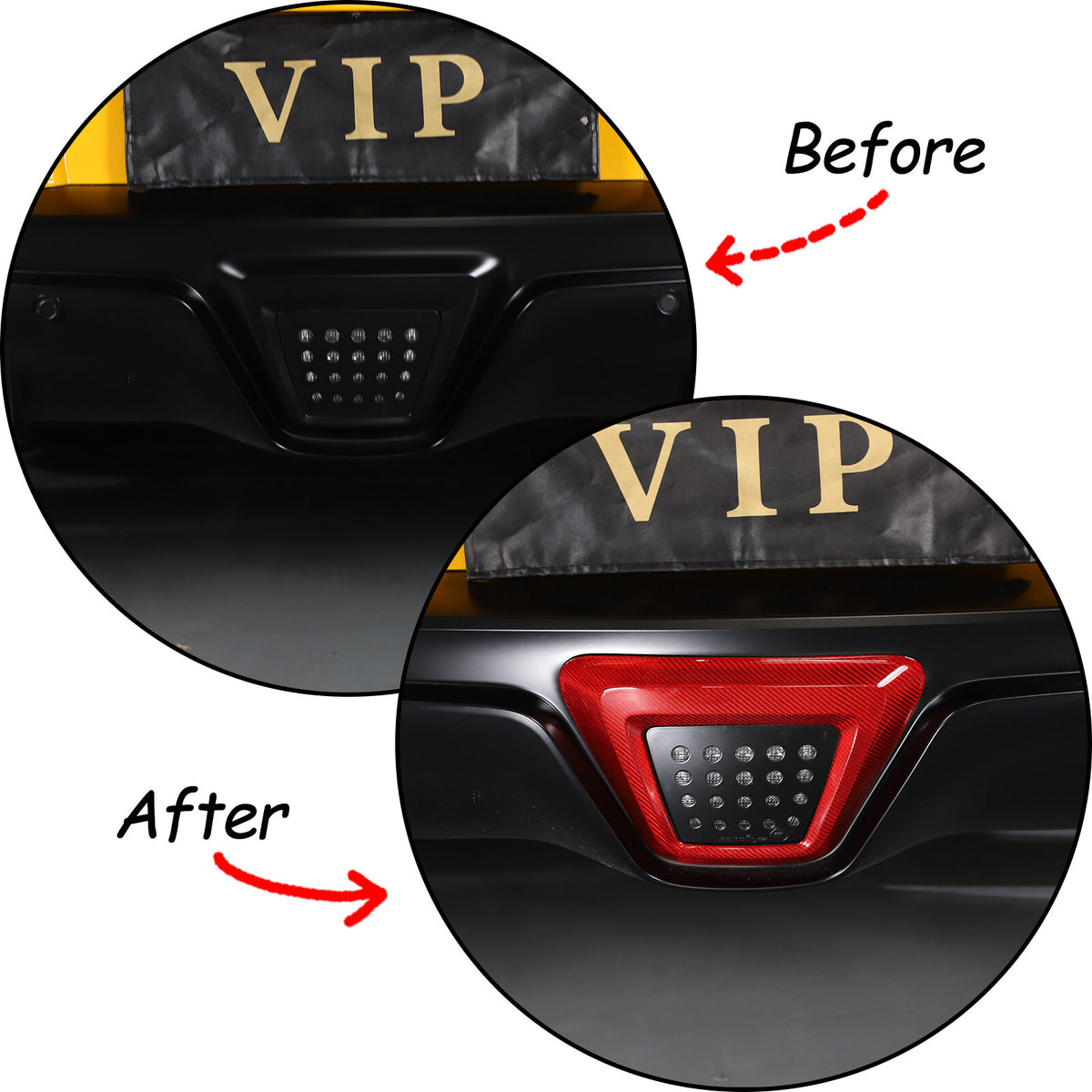 Red Real Carbon fiber Rear Bumper lower brake light frame For GR Supra 19-24 4