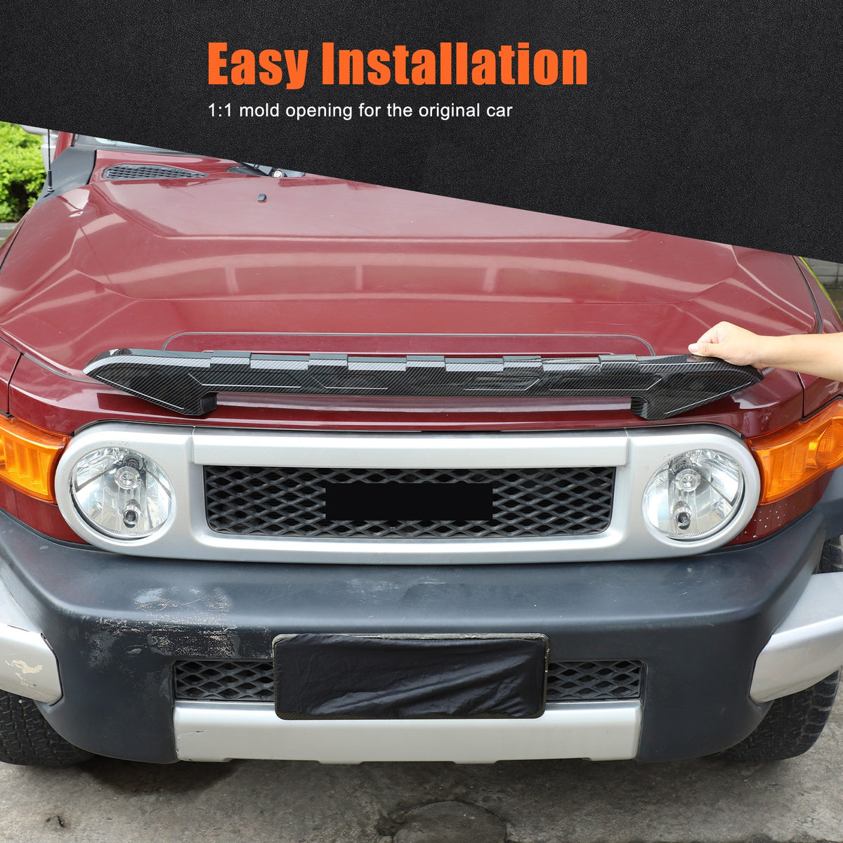 Front Grille Headlight Upper Molding Trim For Toyota FJ Cruiser 2007-2021 21