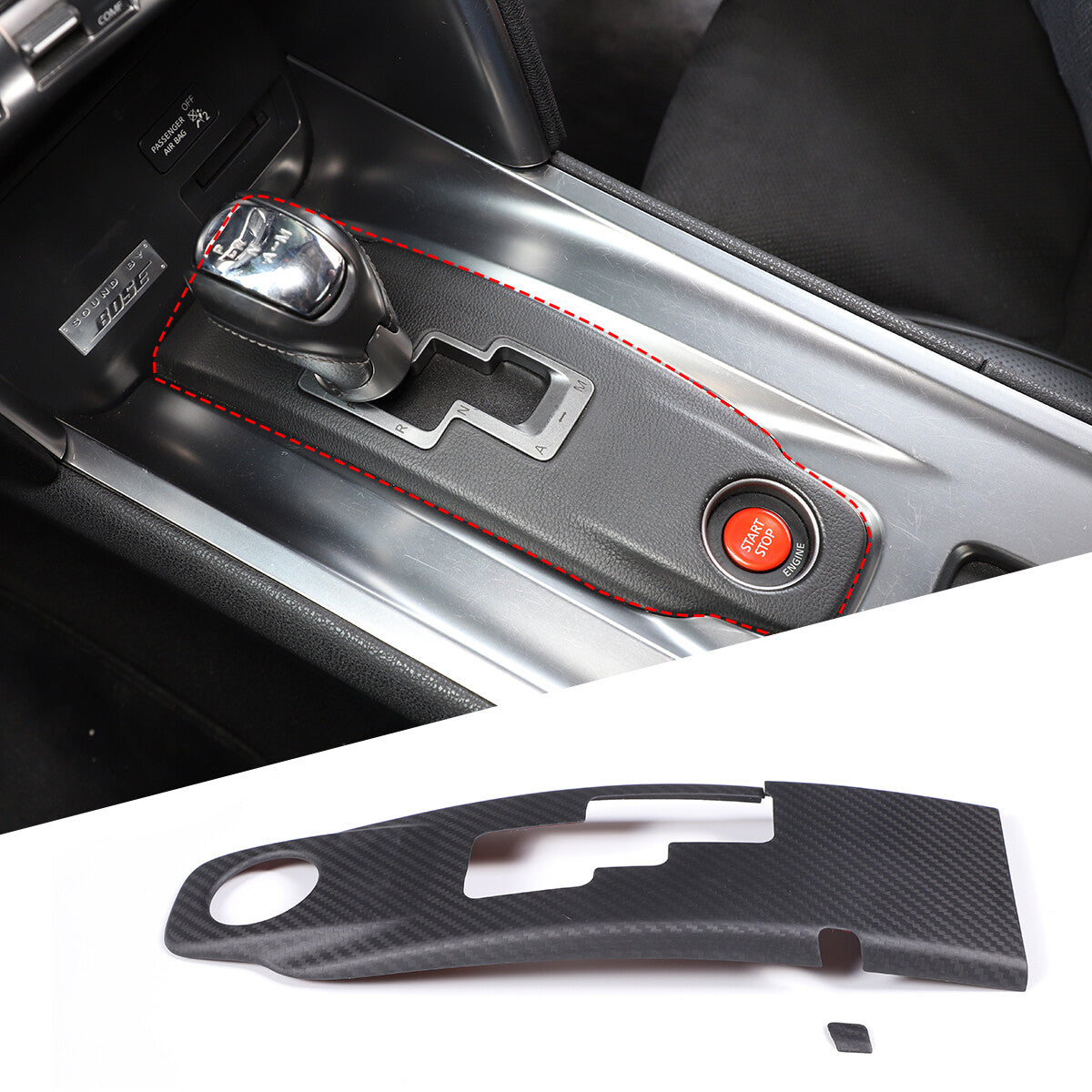 Matte Real Carbon Fiber Gear Shift Panel Trim Cover For Nissan GTR 2008-2016 4