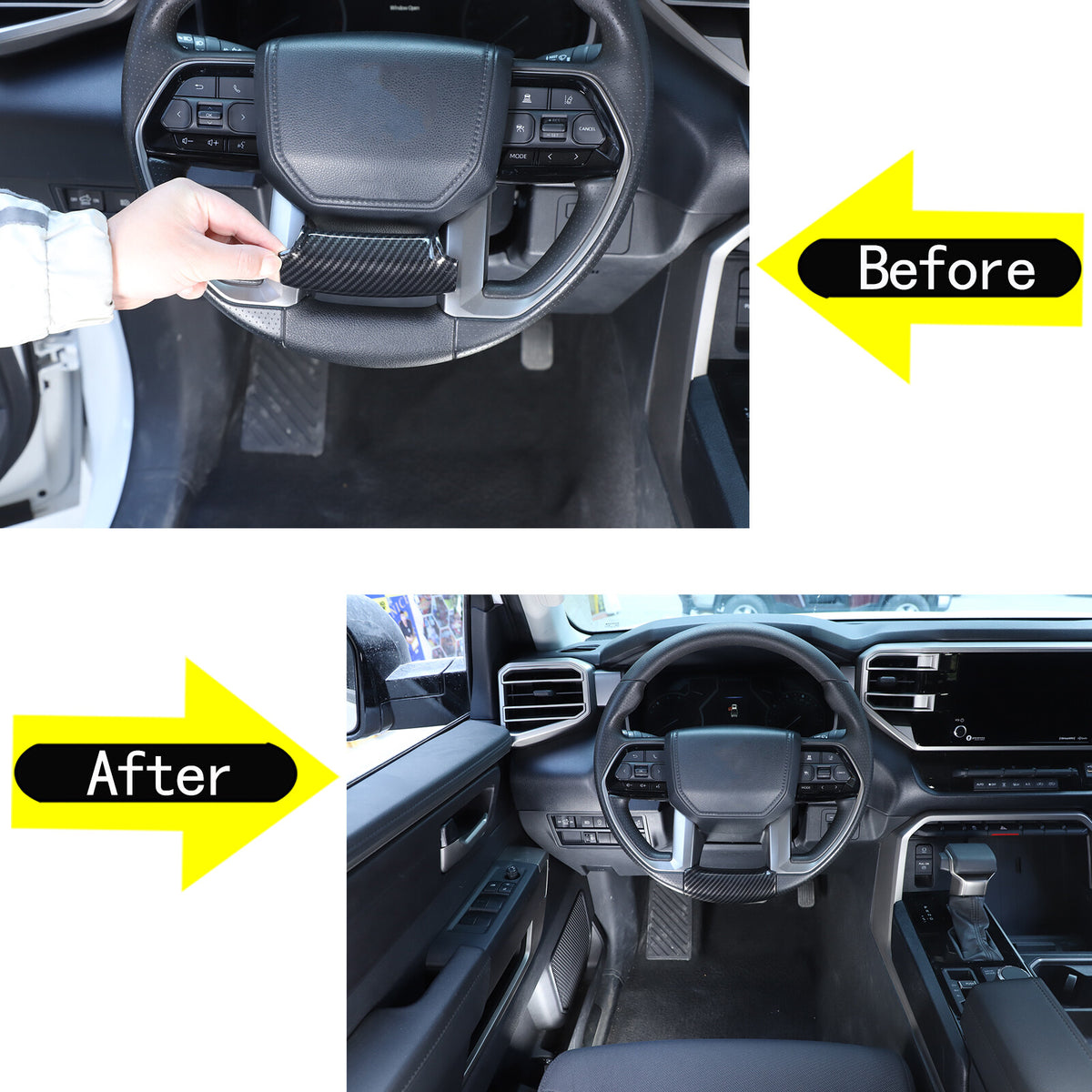 ABS Carbon Fiber Interior Set Cover Trim Kit For Toyota Tundra Sequoia SR 22+ - Styles 21-24 9