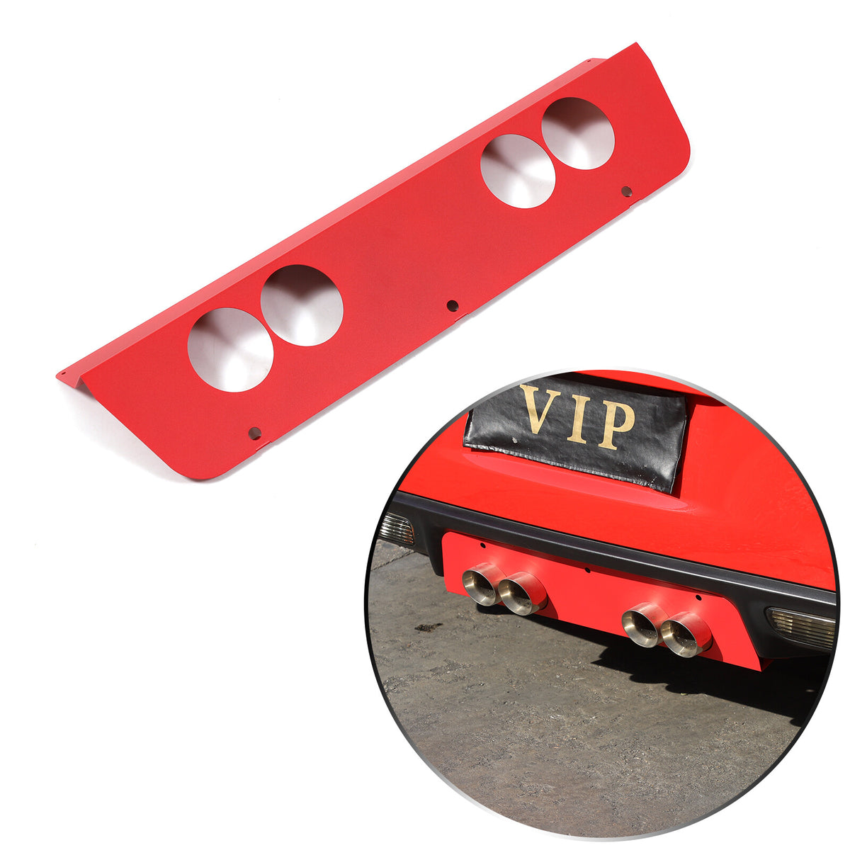 Red Stainless Steel Exhaust Filler Panel trim For Corvette C6 2005-2013 5