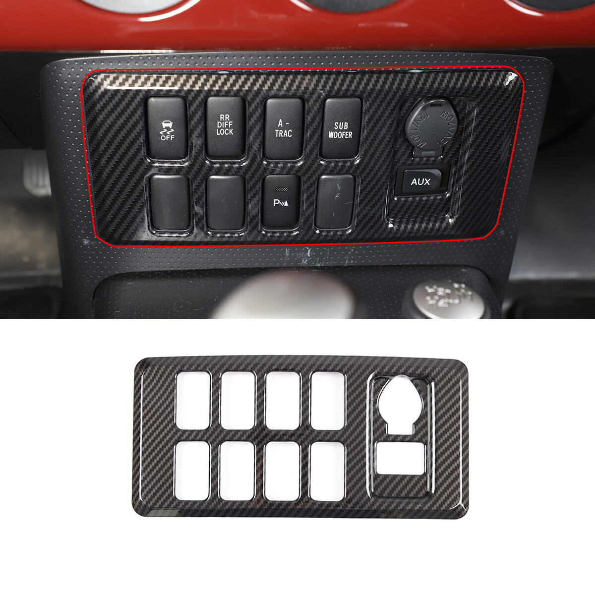 ABS Carbon Fiber Full Interior Center Decoration Trim Kit For FJ Cruiser 2007-21 - Styles 1-5 13