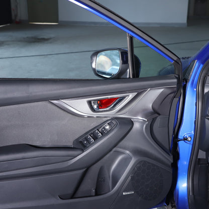 Red Real Carbon Fiber Inner Door Bowl Trim Cover For Subaru WRX VB 2022+ 10