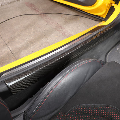 Car Interior Door Sill Cover threshold Carbon Fiber For Toyota Supra A90 19-24 7