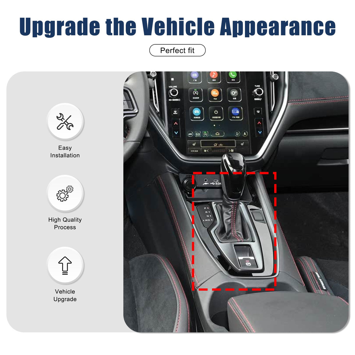 Real Carbon Fiber Gear Shift Base Trim Cover For Subaru WRX VB AT 2022+ 14