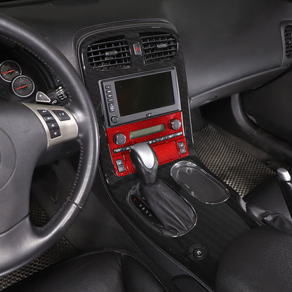 Red Real Carbon Fiber Center Console Air Conditioner Trim For Corvette C6 05-13 17